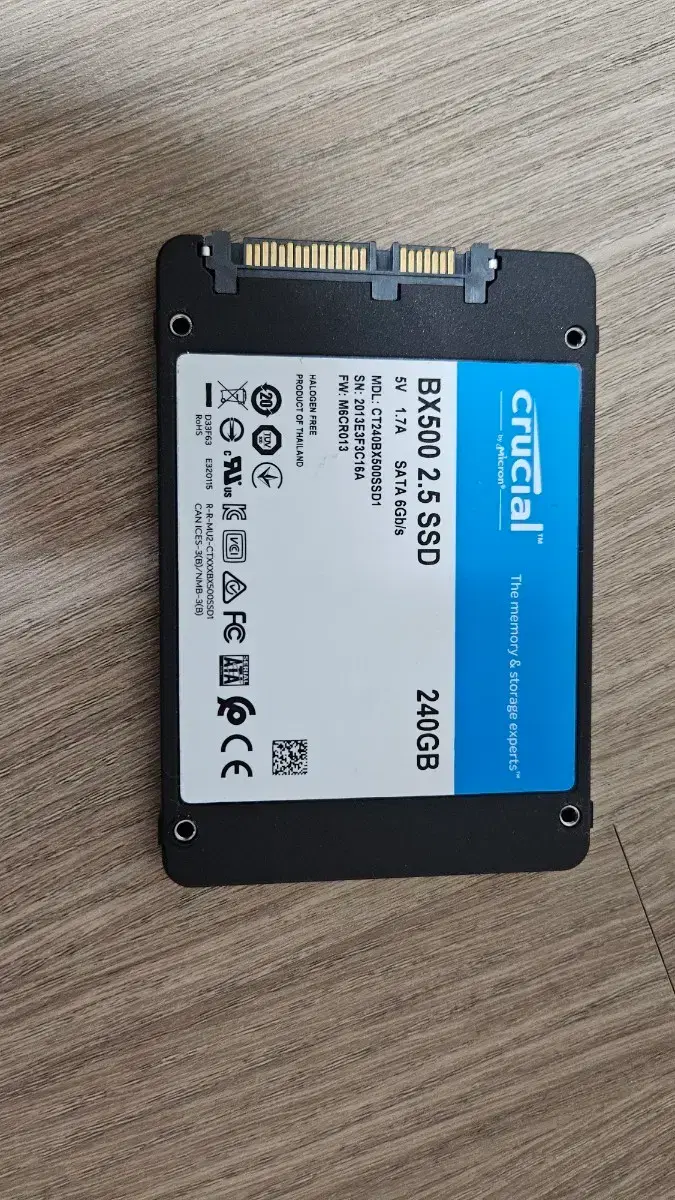 Crucial BX500 2.5인치 SSD 240GB | 브랜드 중고거래 플랫폼, 번개장터